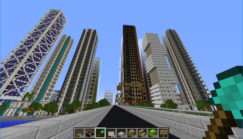 Карта с небоскребами. Небоскрёб в МАЙНКРАФТЕ. Небоскрёбы в майнкрафт. Minecraft карта с небоскребами. Красивый небоскреб в майнкрафт.